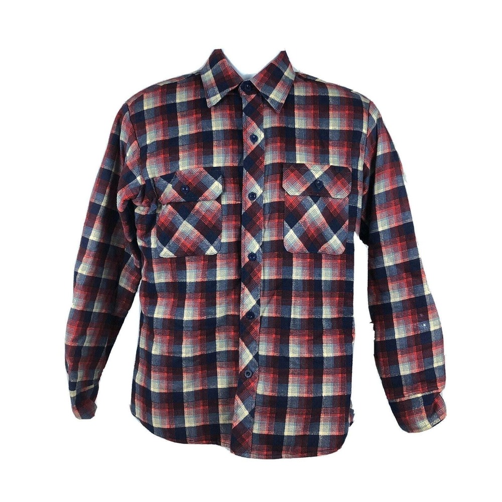 Youngbloods Vintage 90s Western Plaid Shirt Jacket Size Medium Quilted Lining